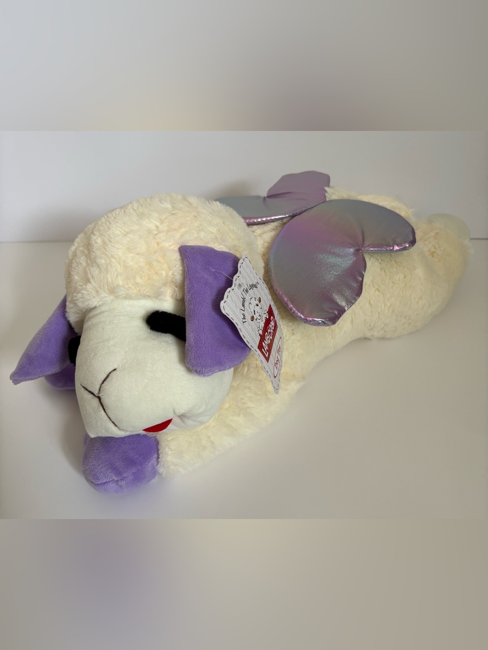 Lamp Chop Lampchop Dog Plush Toy Fairy Wings Iridescent Holographic 18” NWT